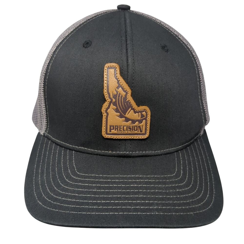Idaho Precision Snapback Trucker Hat Black One Size Adjustable Mesh Back 6 Panel